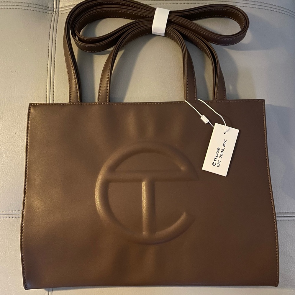 Medium chocolate Telfar shopping bag